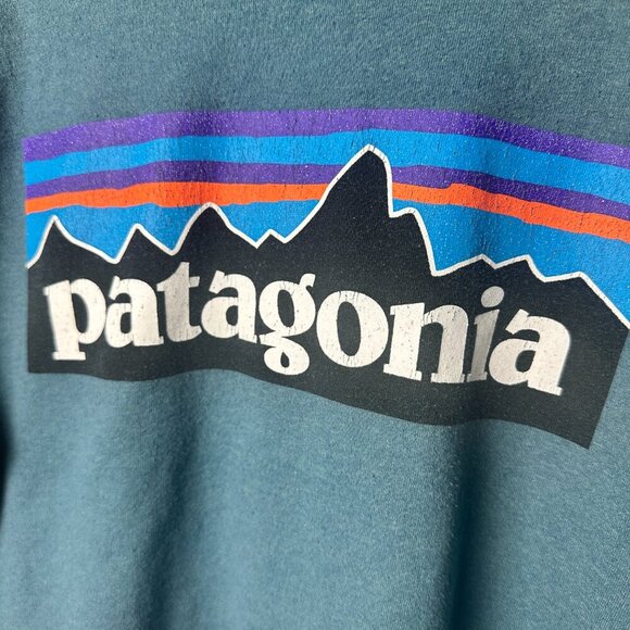 PATAGONIA Teal Regular Fit Classic Logo Tee T Shirt Size Small - Picture 4 of 7